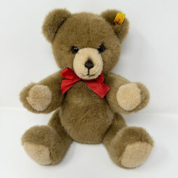 Steiff Petsy Teddy Bear 14" Plush Caramel Stuffed Animal Button in Ear 012174 - Picture 1 of 14